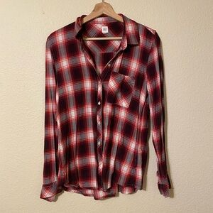 GAP Women's Burgundy Plaid Shirt